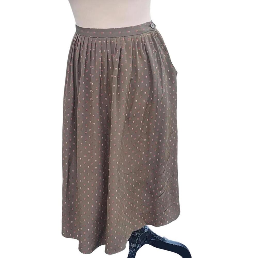 Dior. Vintage, 100% Silk, Abstract Print High-Waist Slip Skirt. Size: 8